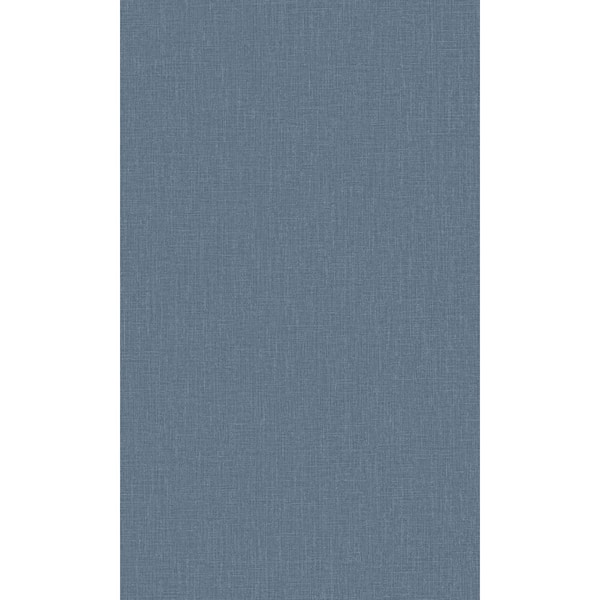 Denim Blue Textured Plain Textile Printed Non-Woven Paper Non-Pasted Textured Wallpaper 57 sq. ft.