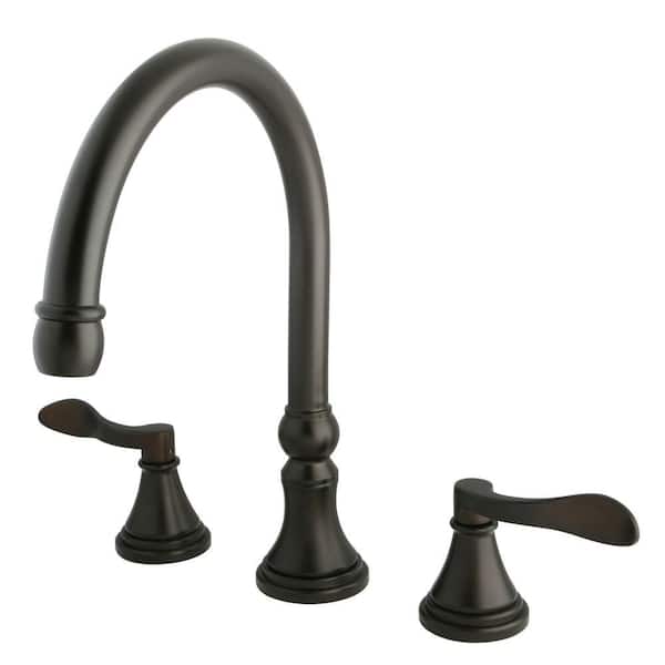 Kingston Brass French 2-Handle Deck-Mount Roman Tub Faucet in Oil Rubbed Bronze