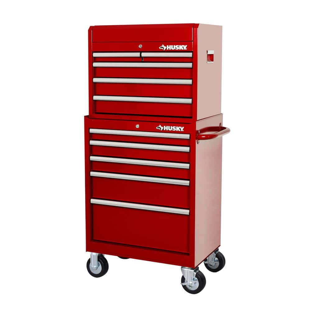 Husky Tool Storage 27 in. W Standard Duty Red Tool Chest Combo ...