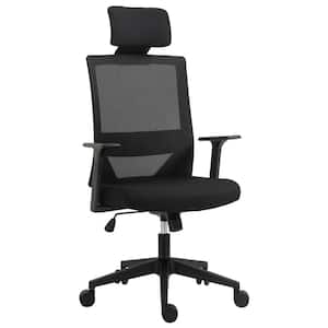 High Back Grey Office Chair, Swivel Task Chair with Lumbar Back Support, Breathable Mesh, and Headrest