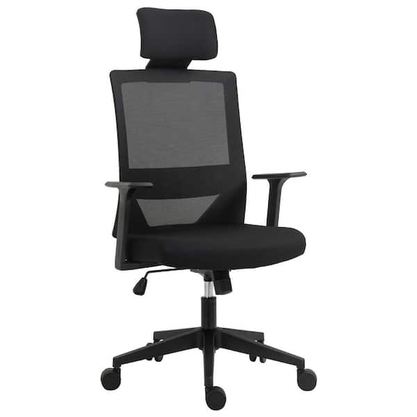 Vinsetto High Back Grey Office Chair, Swivel Task Chair with Lumbar Back Support, Breathable Mesh, and Headrest
