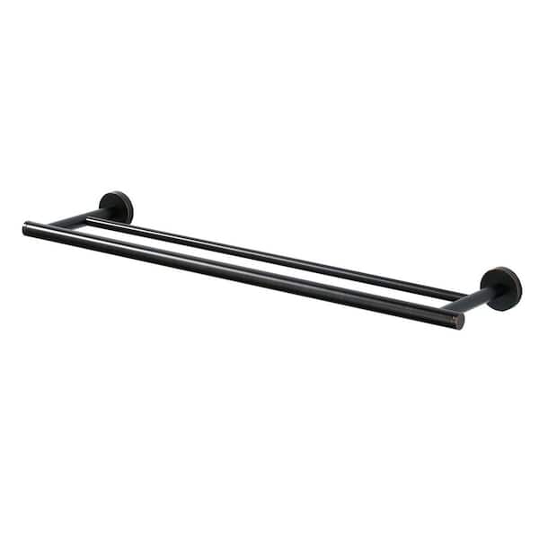 24 in. Stainless Steel Double Towel Bars for Bathroom, Wall Mount Towel Holder in Oil Rubbed Bronze