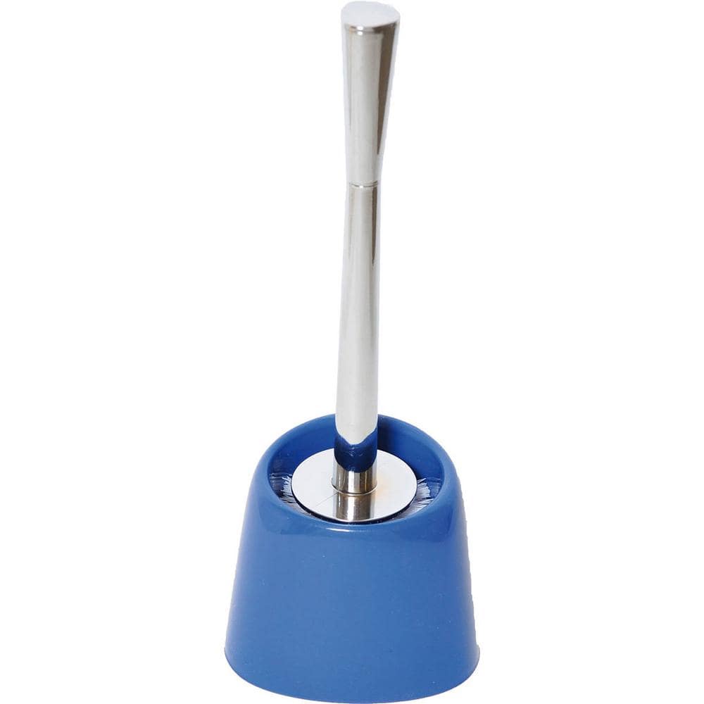 Bath Free Standing Toilet Bowl Brush with Holder Navy Blue6618118 The Home Depot