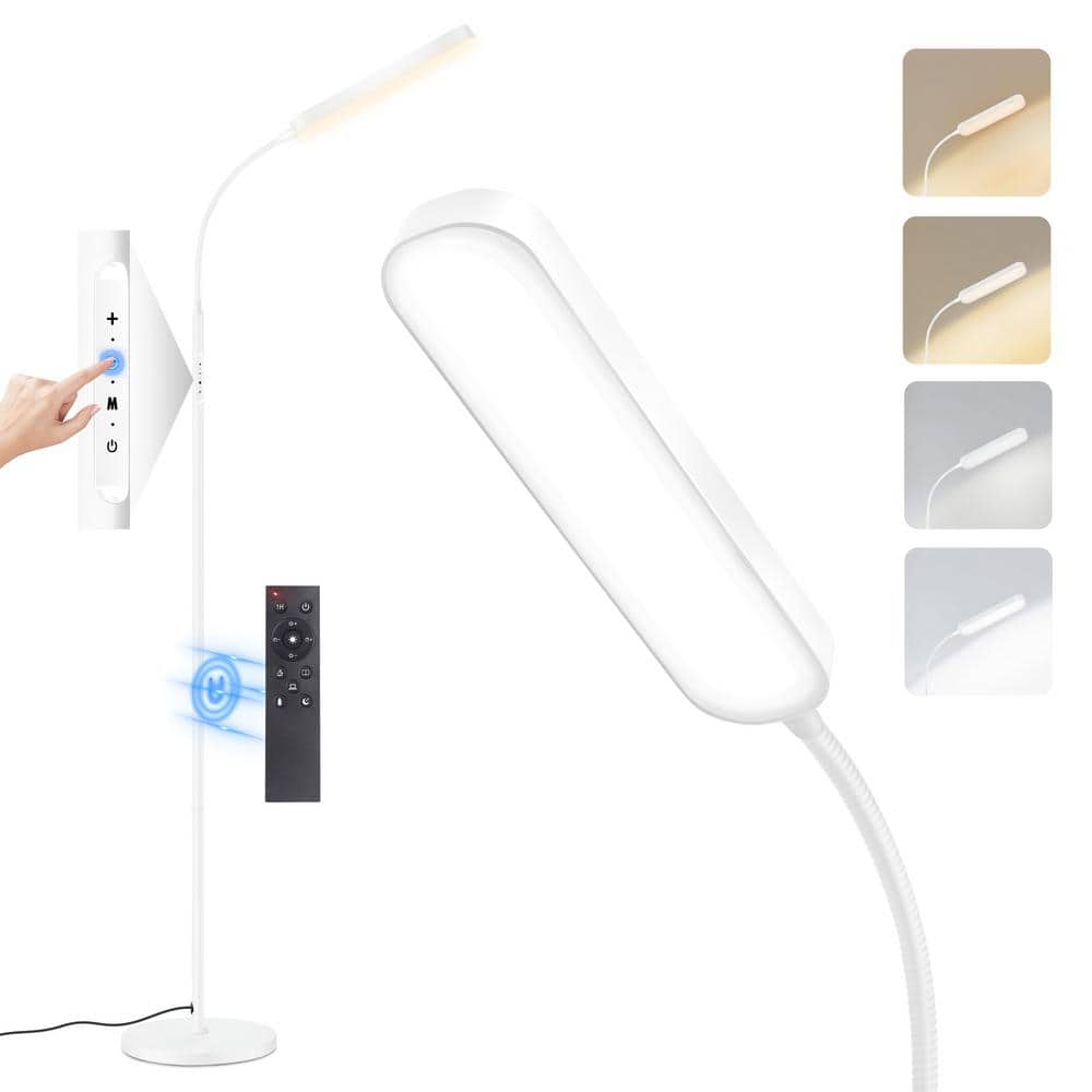 68.5 in. Classic White Industrial Standard Dimmable and 4 Color Temperature LED Floor Lamp with Remote &Touch Control price history on PriceWatchPro
