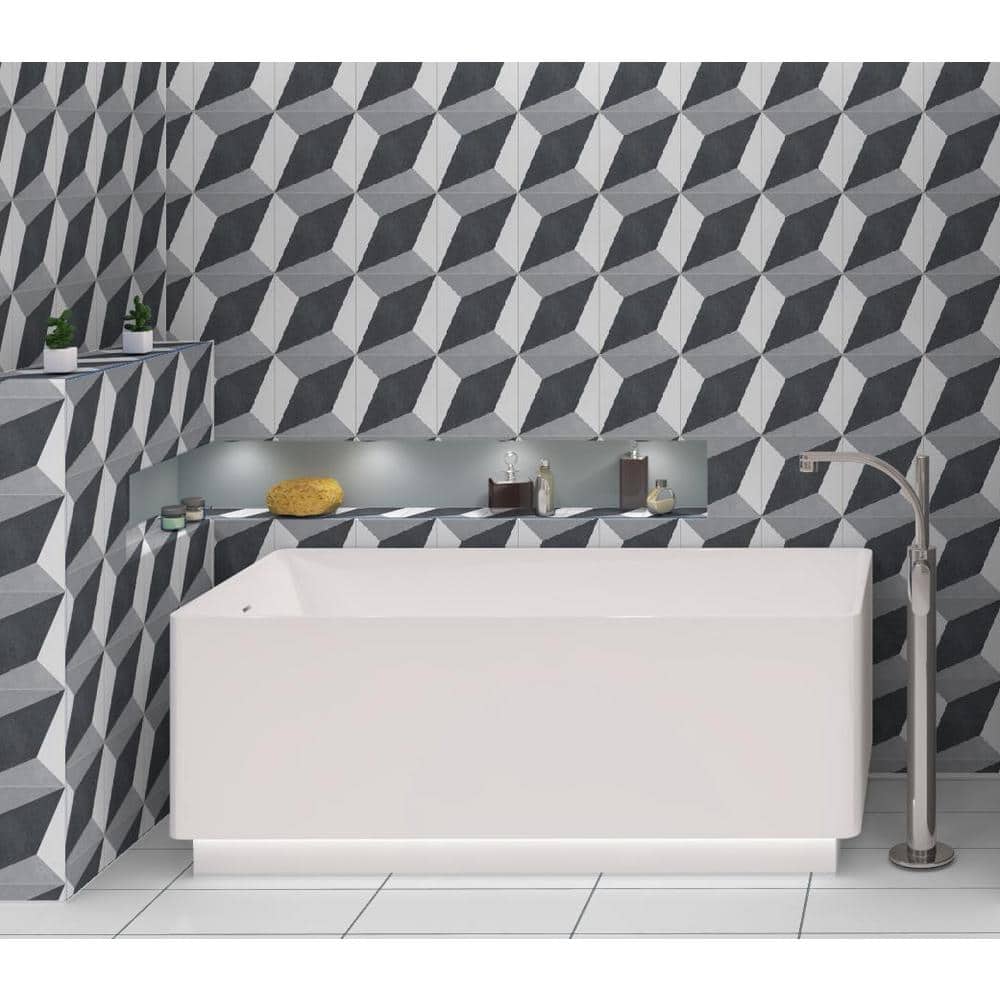 Luv Tender 8" Gray Glazed Porcelain Tile