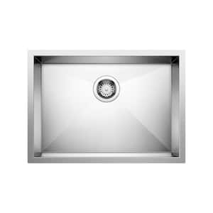 QUATRUS R0 25 in. Undermount Single Bowl 18-Gauge Stainless Steel Kitchen Sink