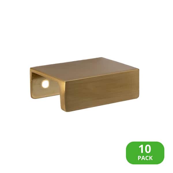 Sumner Street Home Hardware 10-Pack Martin 1 1/4 in. 32 mm Center to Center Satin Brass Finger Drawer Pull