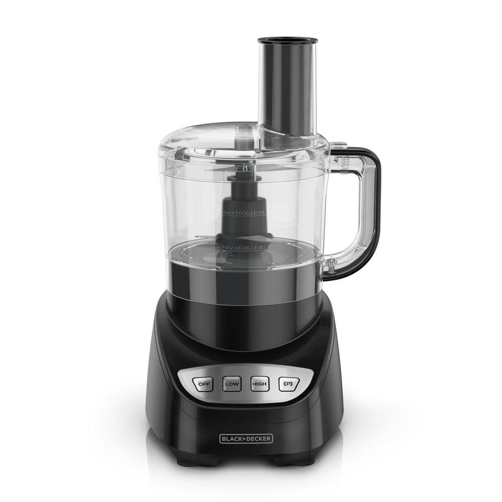 Black 8-Cup Food Processor with Stainless Steel Blade