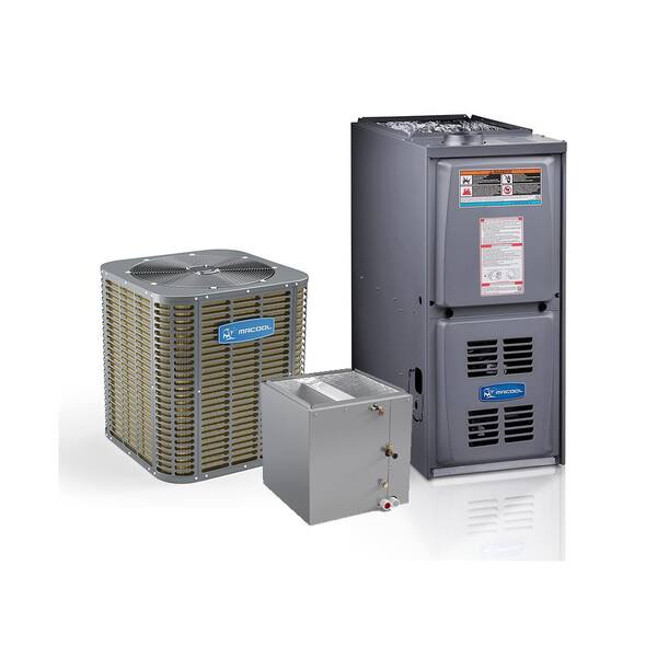 MRCOOL ProDirect 36000 BTU 3 Ton 14 SEER Split System AC R410A Upflow Coil 80% AFUE 3 Ton 70000 BTU 5-Speed Gas Furnace