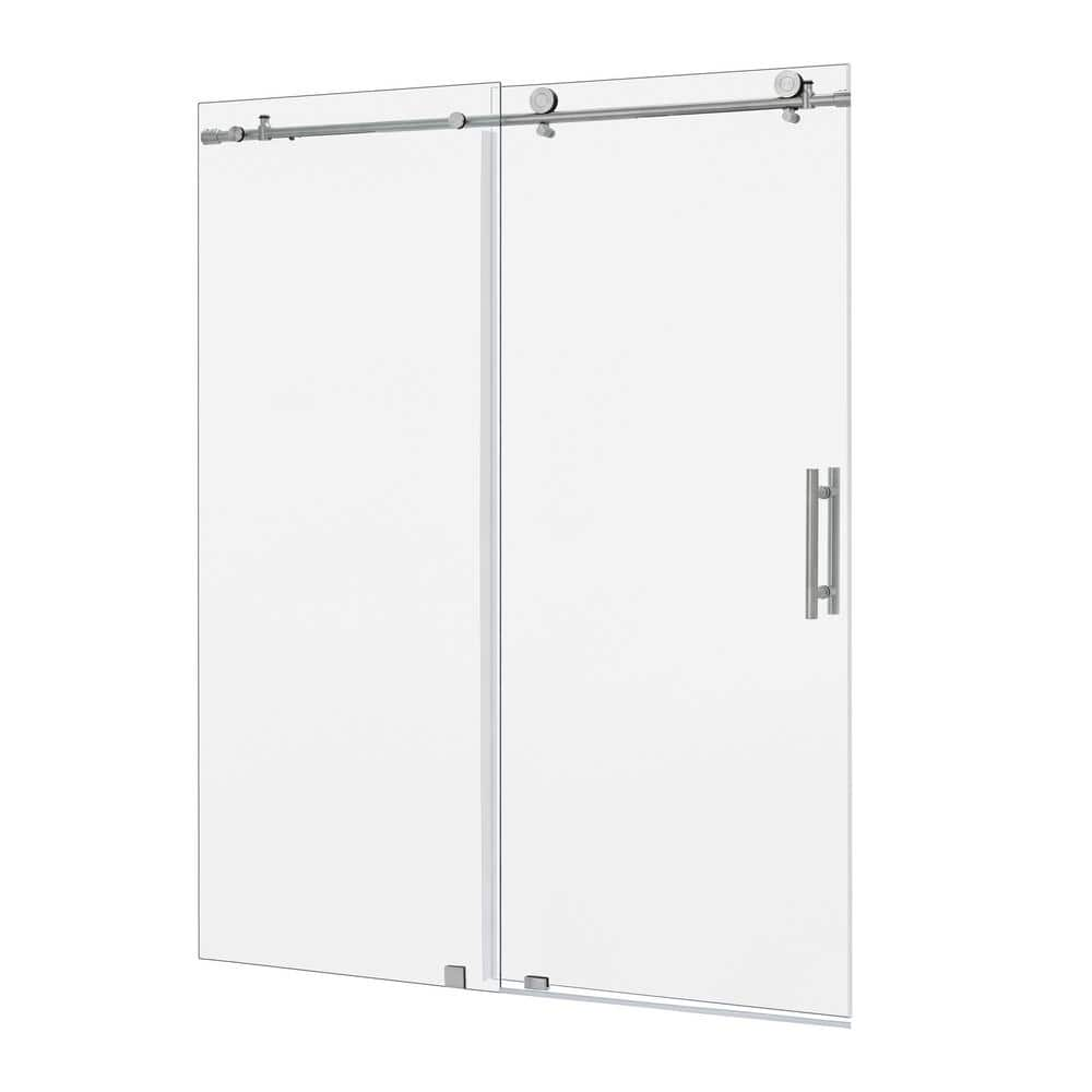 Vanity Art 60 in. W x 76 in. H Frameless Soft Close Sliding Shower Door ...