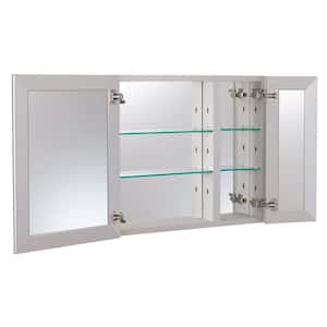 30 in. W x 26 in. H Silver Glass Recessed/Surface Mount Rectangular Medicine Cabinet with Mirror