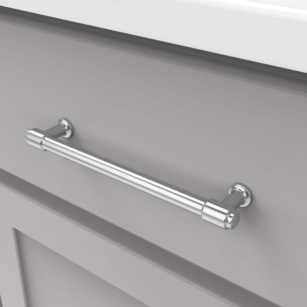 Piper Chrome 6-5/16" Modern Bar Cabinet Pulls