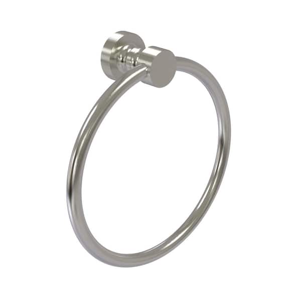 Allied Brass Foxtrot Collection Wall Mounted Towel Ring in Satin Nickel