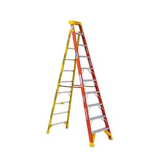 LEANSAFE 10 ft. Fiberglass Leaning Step Ladder with 300 lb. Load Capacity Type IA Duty Rating