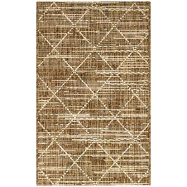 Hampton Bay Brown 2 x 3 Trellis Indoor/Outdoor Area Rug