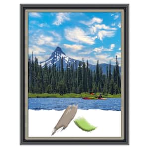 Theo Black Silver Wood Picture Frame Opening Size 18x24 in.