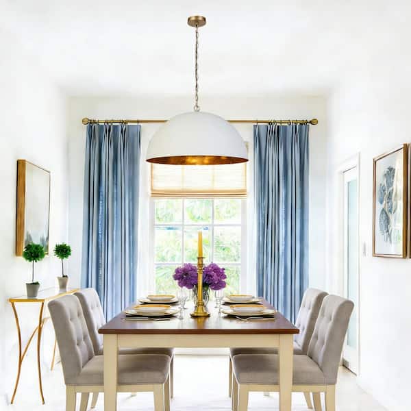 Zevni 23.6 in. W 1-Light Mid-Century Modern Gold Leaf Pendant
