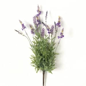 29 in. Purple Indoor Artificial Silk Faux Lavender Bush