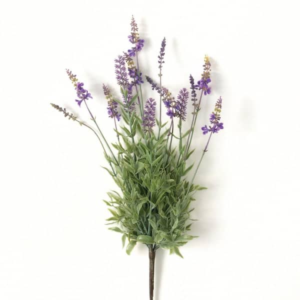29 in. Purple Indoor Artificial Silk Faux Lavender Bush