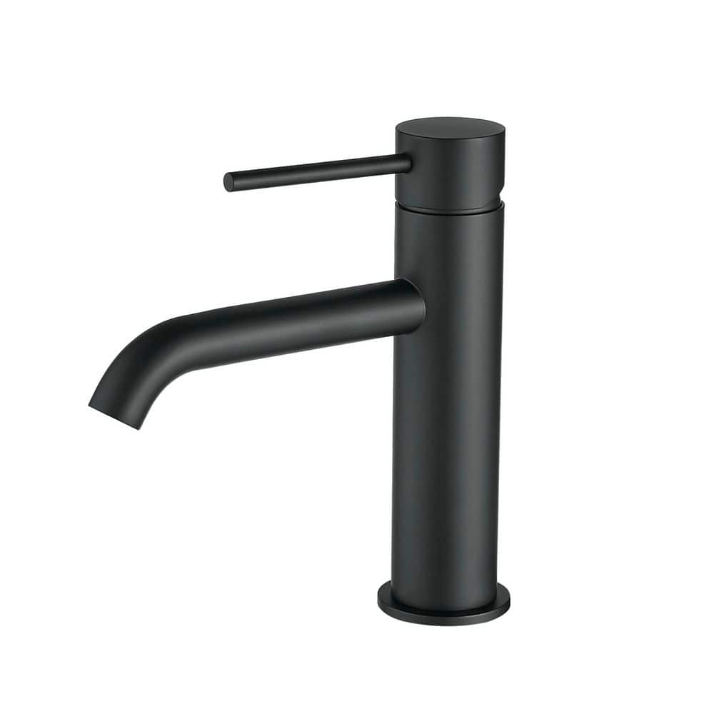 Single Handle Single Hole Bathroom Faucet Deck Mount Stainless Steel Bathroom Vanity Sink Taps in Matte Black price history on PriceWatchPro
