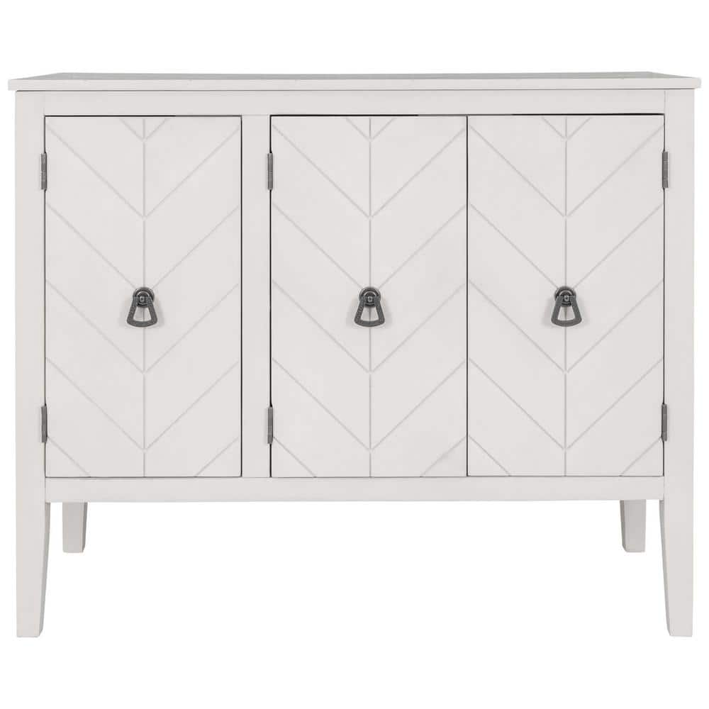 37 in. W x 15.7 in. D x 31.5 in. H Cream White Linen Cabinet with Adjustabl
