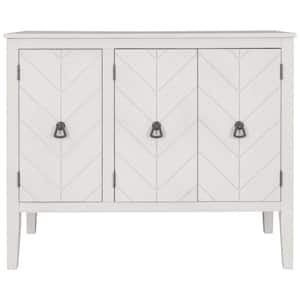 37 in. W x 15.7 in. D x 31.5 in. H Cream White Linen Cabinet with Adjustable Shelf and Antique Modern Sideboard