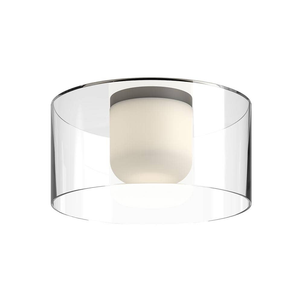 Birch 12 in. 1 Light 13-Watt Black/Clear Integrated LED Flush Mount price history on PriceWatchPro