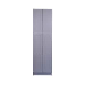 Bremen 24-in. W x 24-in. D x 84-in. H Gray Plywood Assembled Pantry Kitchen Cabinet with Soft Close