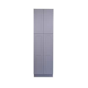 Bremen 24-in. W x 24-in. D x 96-in. H Gray Plywood Assembled Pantry Kitchen Cabinet with Soft Close