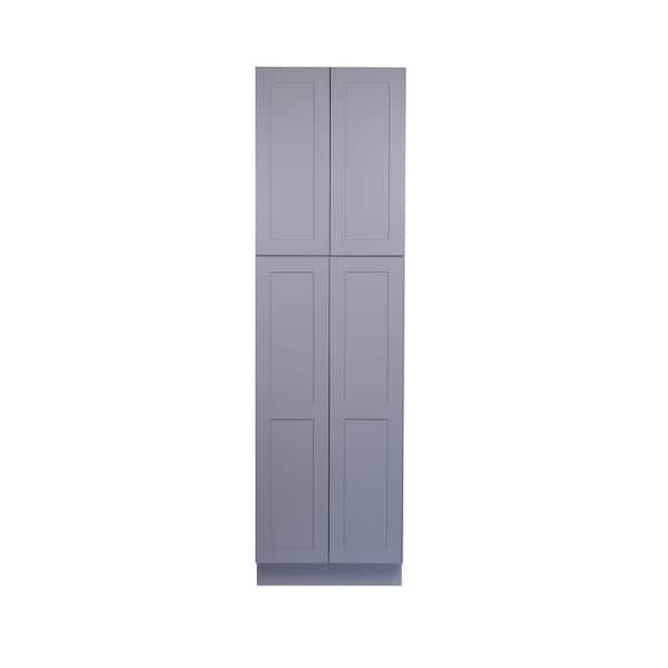 Bremen Cabinetry Bremen 30 in. W x 24 in. D x 96 in. H Gray Plywood Assembled Pantry Kitchen Cabinet with Soft Close