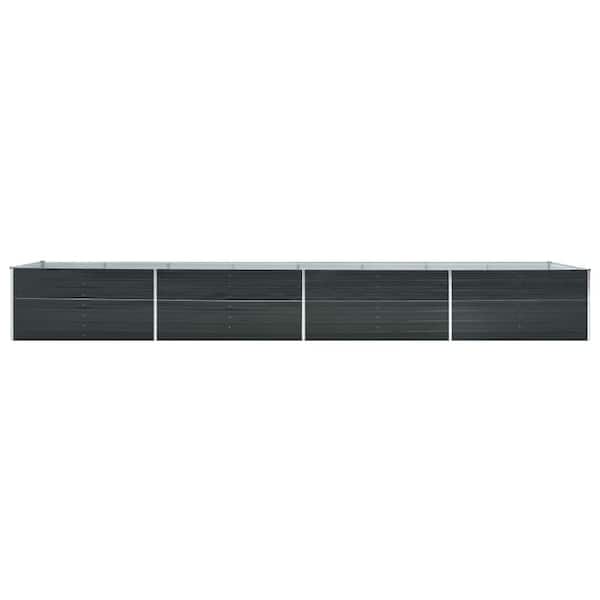 TIRAMISUBEST 236.2 in. W x 31.5 in. D x 17.7 in. H Anthracite Steel Garden Raised Bed