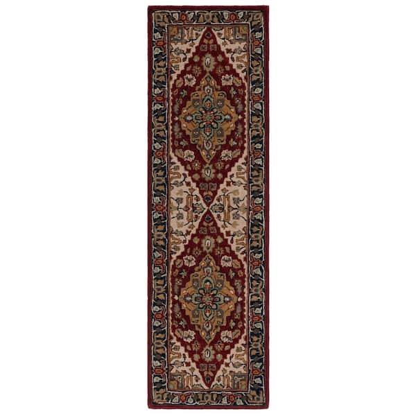 Heritage Red/Ivory 2 ft. x 8 ft. Ornate Border Runner Rug