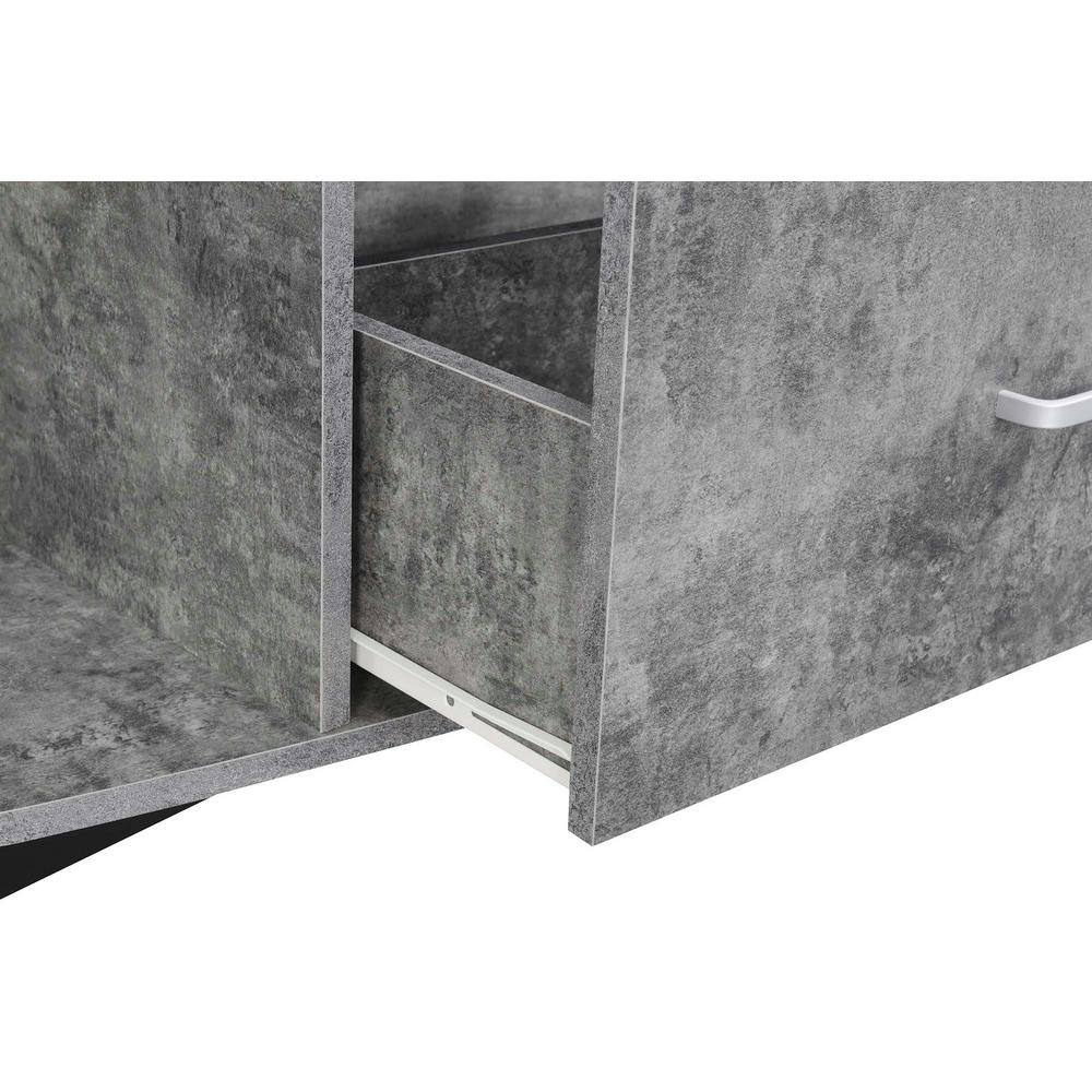Urban Loft 58" Cement and Black Industrial TV Stand with Storage