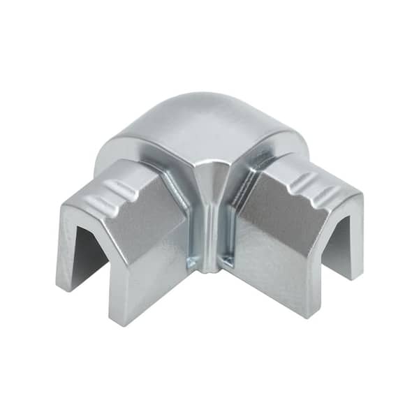 Satin Silver 3/8 in. Bullnose Outside Corner Tile Edging Trim, 2 Pack