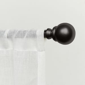 Sphere 36 in. - 72 in. Adjustable 1 in. Single Curtain Rod Kit in Matte Bronze with Finial