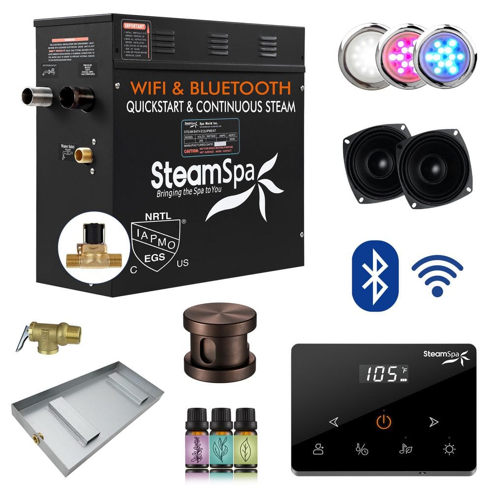 Black Series 7500-Watt Steam Generator with Fully Wireless Remote, Bluetooth, WiFi and Auto Drain in Oil Rubbed Bronze price history on PriceWatchPro