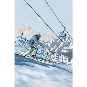 "Skiers Race Down" by Marmont Hill Unframed Canvas Nature Art Print 60 in. x 40 in.