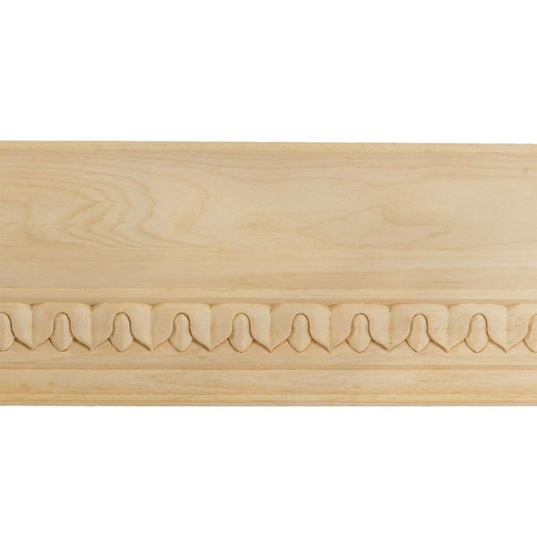 4-3/4 in. x 94-1/2 in. x 4-7/8 in. Unfinished Wood Maple Lanarkshire Carved Crown Moulding