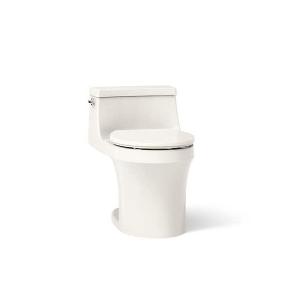 San Souci 12 in. 1-Piece 1.28 GPF Single Flush Round Toilet in Biscuit (Seat Included)