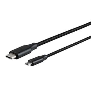 Cables and Adapters; Type-C to Micro B 2.0 Cable, 480 Mbps, 2.4 Amp, 3 ft., Braided Black