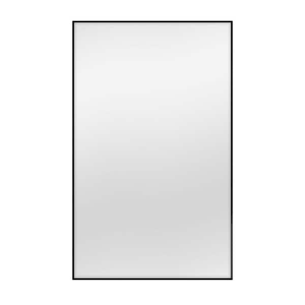 Tileon 59 in. W x 35 in. H Large Rectangular Aluminum Framed Wall Mounted Bathroom Vanity Mirror in Black