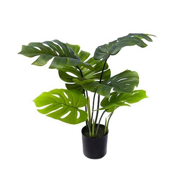 2 ft. Artificial Monstera Plant Split Leaf Philodendron Tree in Pot