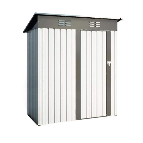 TIRAMISUBEST 3 ft. W x 5 ft. D Outdoor Storage Metal Shed Lockable Metal Garden Shed for Backyard Outdoor (15 sq. ft.)