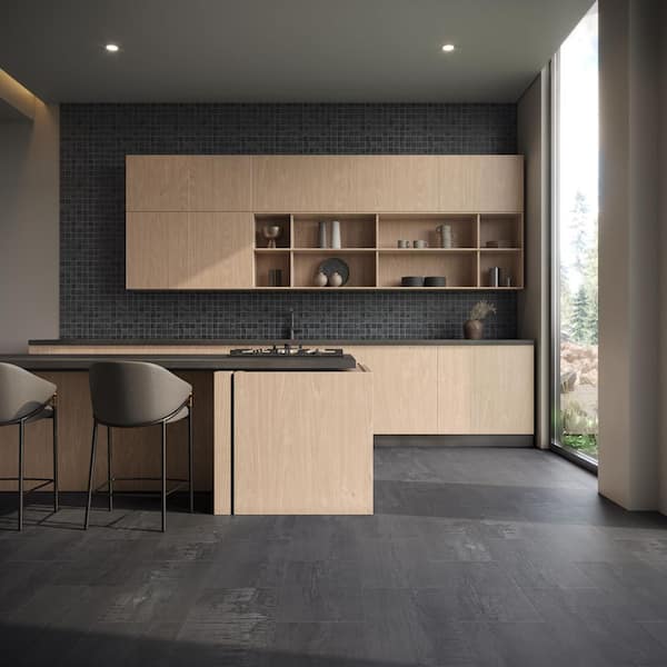 Angela Harris Metallic LVT Dark 11.9 in. x 23.9 in x 28 MIL Click Lock Matte Luxury Vinyl Floor Tile(23.77 Sq. Ft./Case)