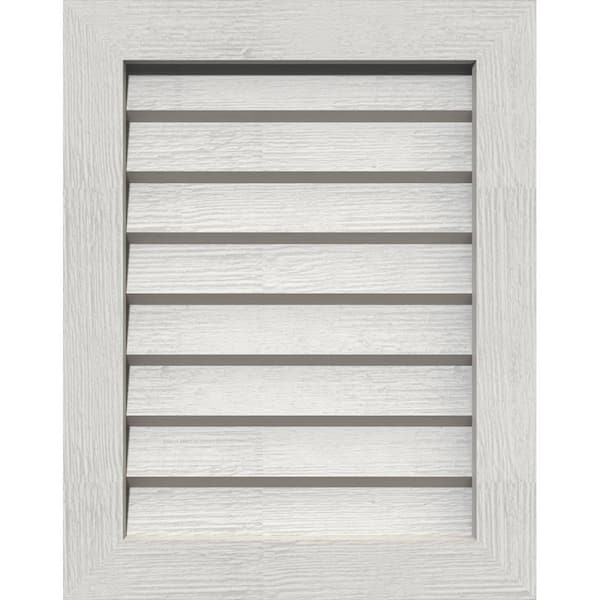 Ekena Millwork 23" x 29" Rectangular Primed Rough Sawn Western Red Cedar Wood Gable Louver Vent Non-Functional