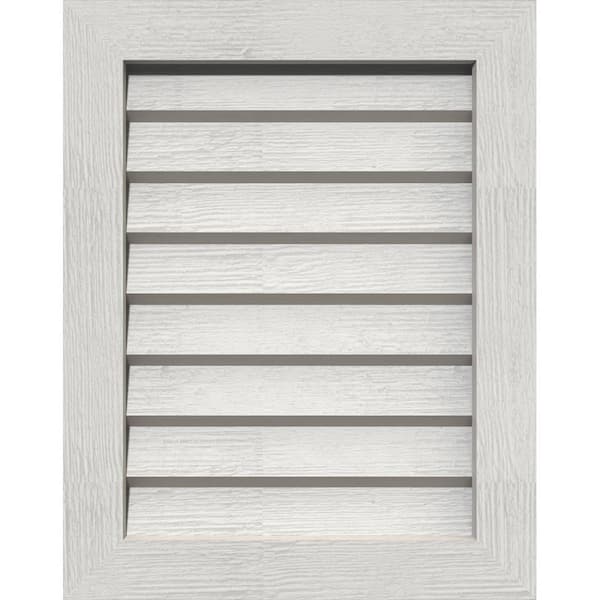 Ekena Millwork 31" x 23" Rectangular Primed Rough Western Red Cedar Wood Paintable Gable Louver Vent Non-Functional