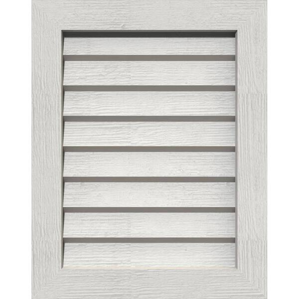 Ekena Millwork 37" x 17" Rectangular Primed Rough Western Red Cedar Wood Paintable Gable Louver Vent Non-Functional