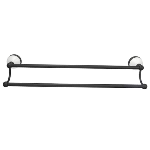Anja 18 in. Wall Mount Double Towel Bar in Matte Black