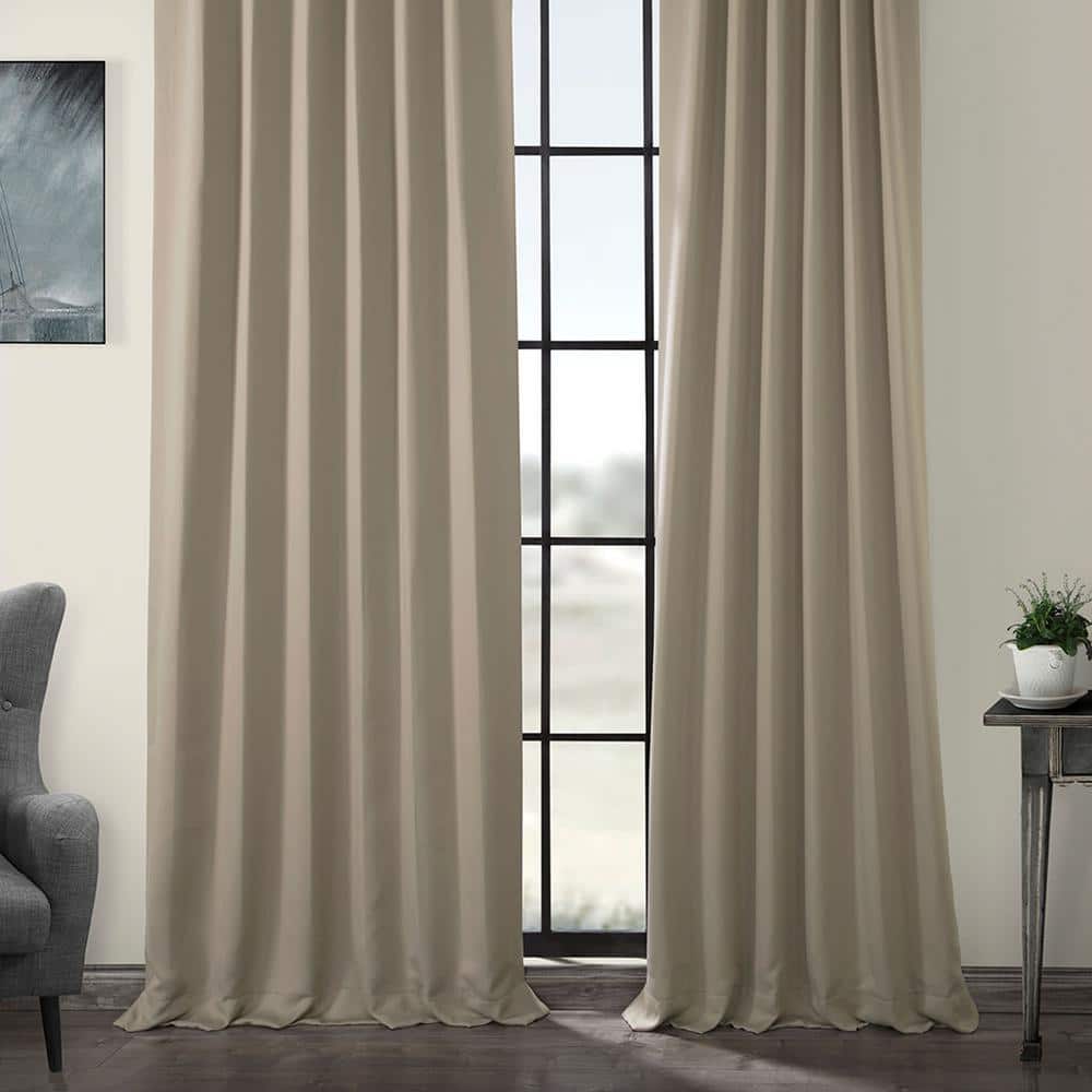 Classic Taupe Ground Length Blackout Polyester Drapes