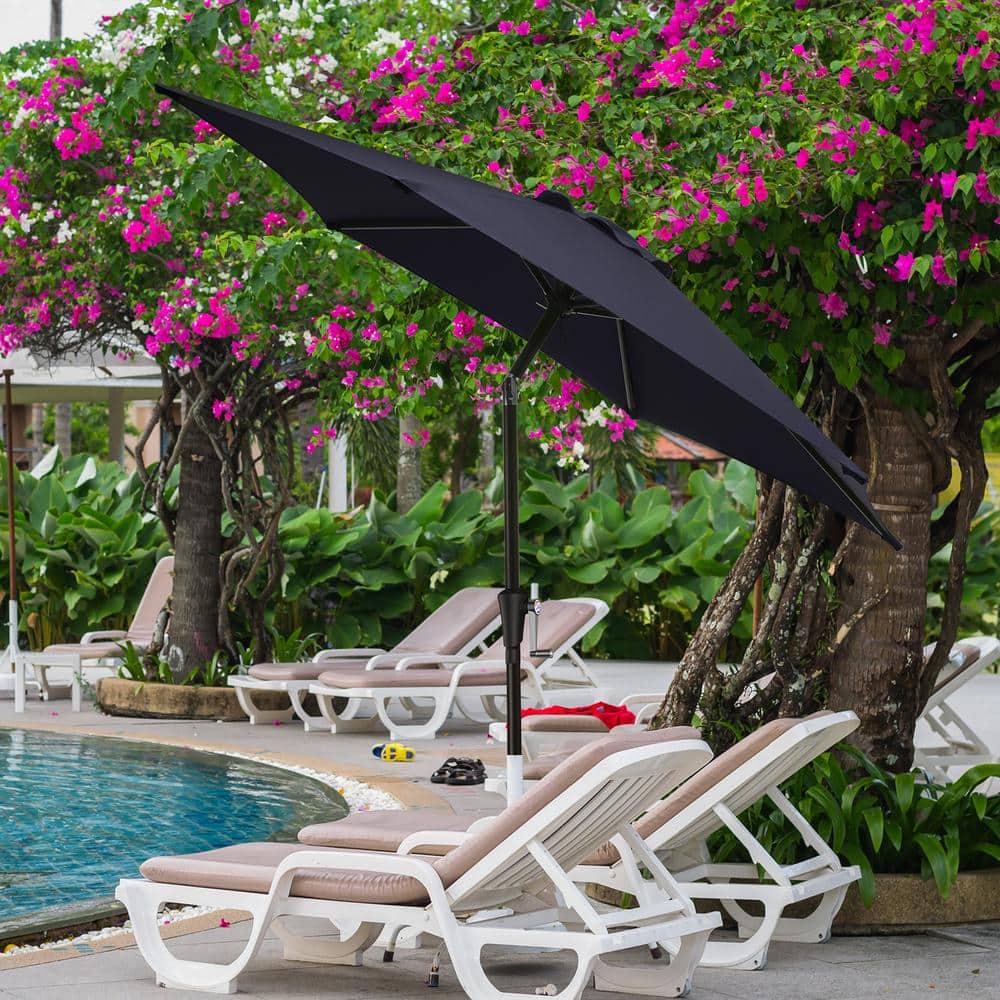 Outdoor Patio Umbrella Crank Tilt Market Waterproof Beach Yard Sunshade 9FT 